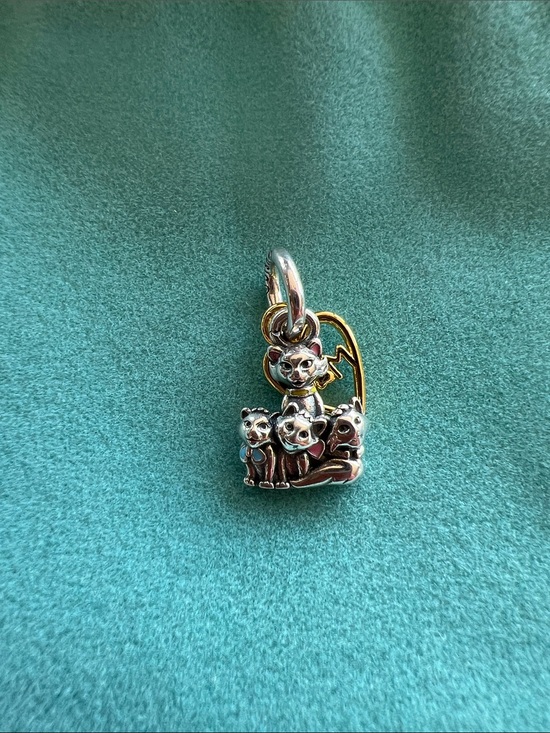 Pandora Jewelry - Pandora Disney Silver and Gold Cat Family Charm